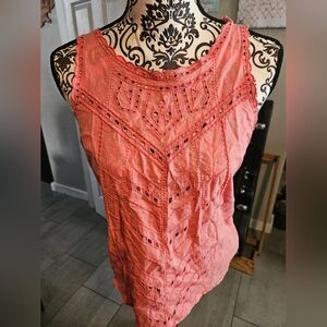 GAP Coral Lace Detail Tank Top